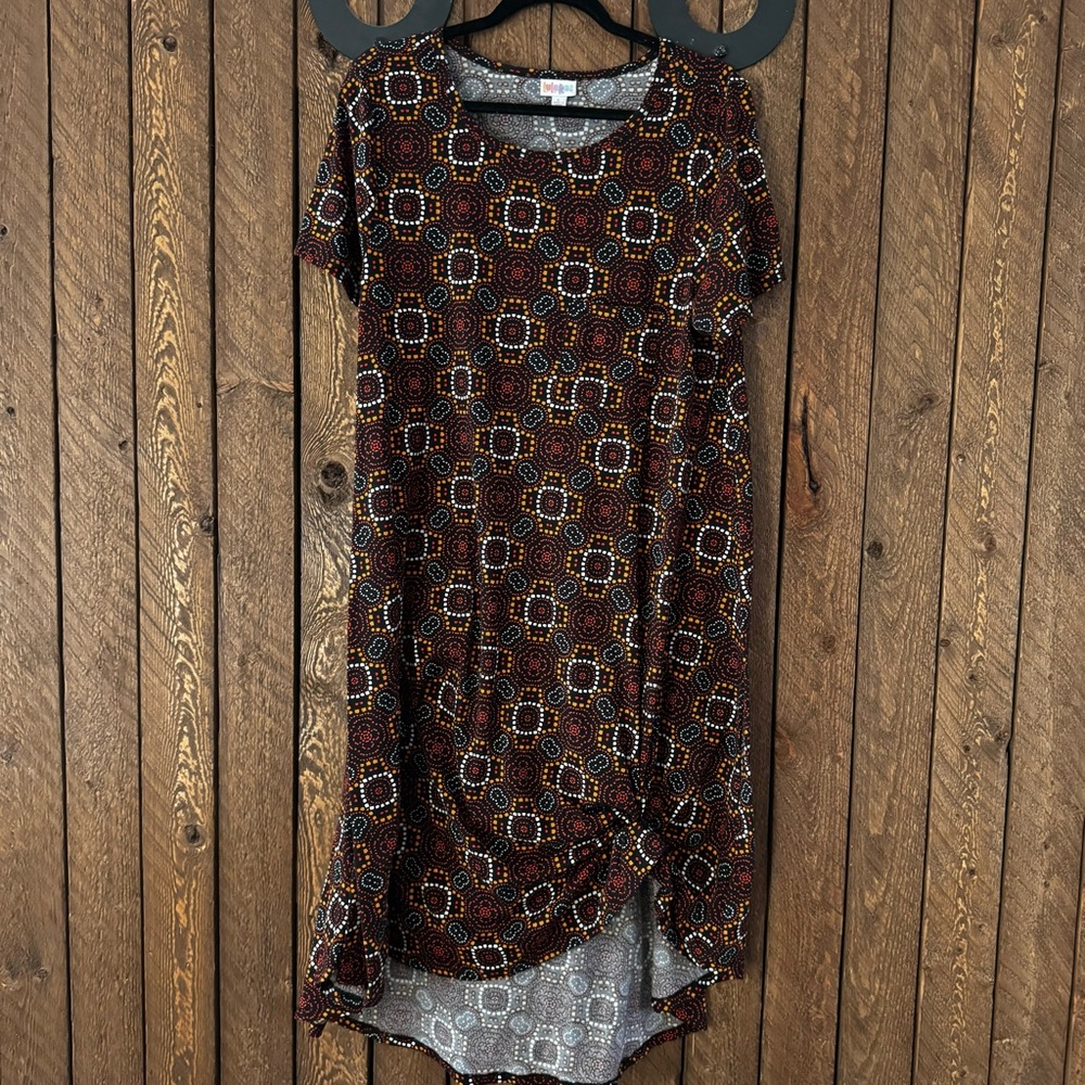 Lularoe Carlee dress, size large, multicolor